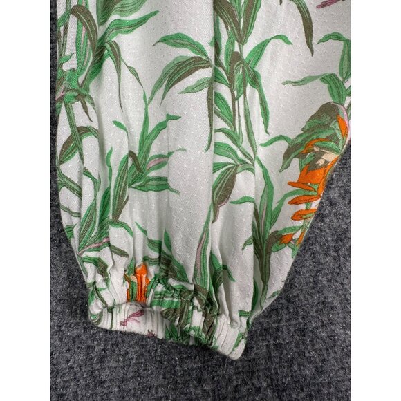 Anthropologie‎ Womens Floral Boho Peasant Blouse XS Long Sleeve Tropical Birds - Picture 13 of 14